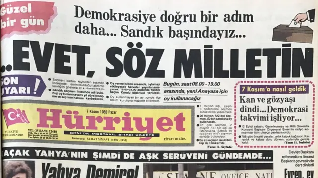 Hürriyet gazetesinin seçim günkü manşeti: 'Evet, söz milletin'