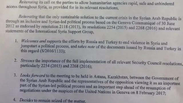 联合国决议案文本（31/12/2016）
