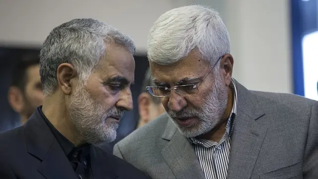 ابومهدی مهندس در کنار قاسم سلیمانی در تهران - سال ۱۳۹۶