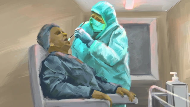 врач берет мазок