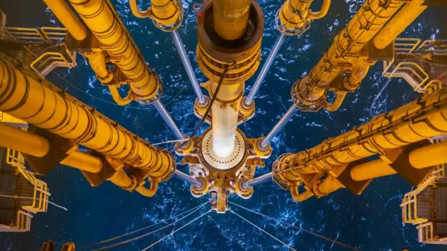 Extraction du pétrole en mer du Nord.