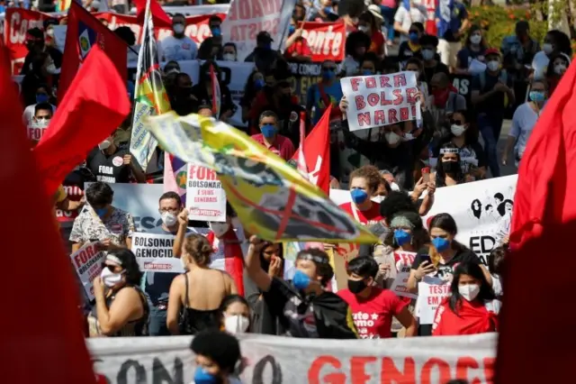 Protesto contra Bolsonaro em Cuiabá