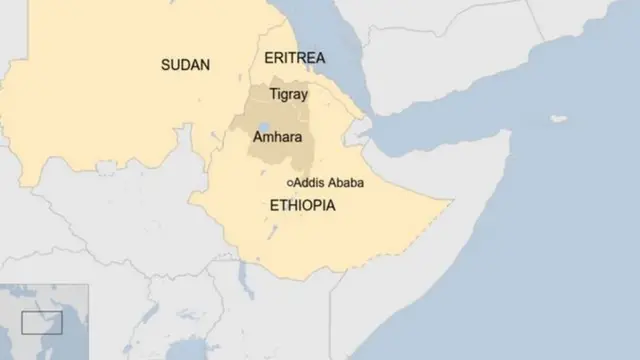 集団虐殺はエチオピア（ETHIOPIA）北部のティグレ（Tigray）州で起きたとみられる