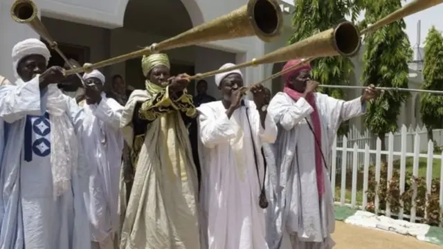 Masu algaita a fadar Sarkin Musulmi da ke Sokoto