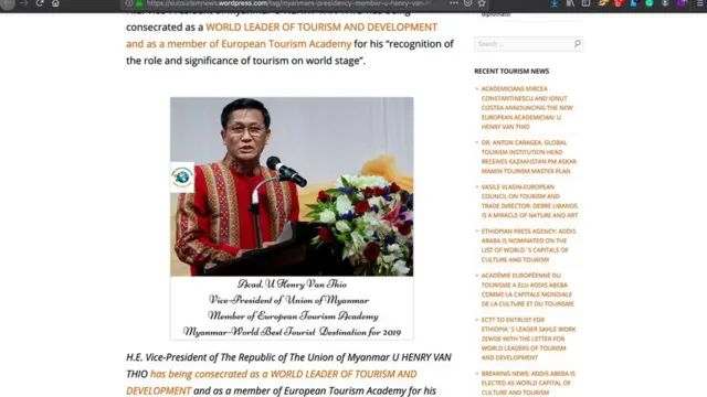 စက်တင်ဘာလ ၂၇ ရက်မှာနေပြည်တော်မှာ ကျင်းပမယ့်ကမ္ဘာ့ခရီးသွားနေ့ ပွဲတော် မှာပေးဖို့စီစဉ်တာပါ။