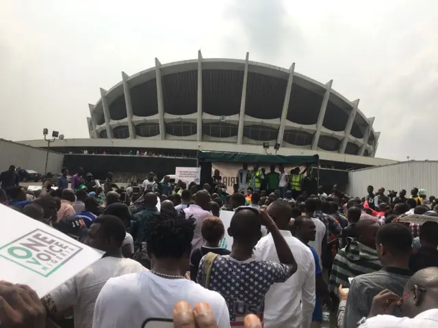 Masu zanga zanga a birnin Lega