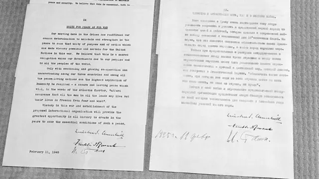 L'accord de Yalta dévoilé. Exposé aux Archives nationales à Washington en 1945.