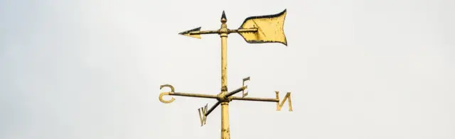 A weathercock, or weathervane, pictured in London