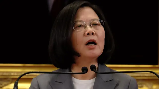 Taiwan's President Tsai Ing-wen speaks during a press conference at the Presidential Office in Taipei on August 21, 2018
