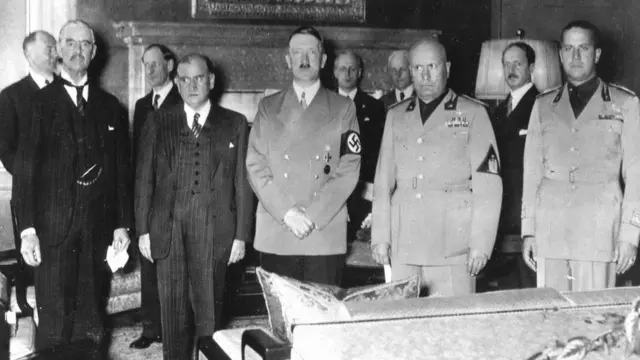 Líderes europeos en Conferencia de Paz de 1938.