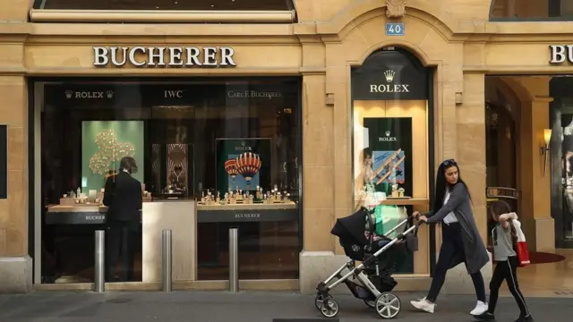 De compras en Suiza.