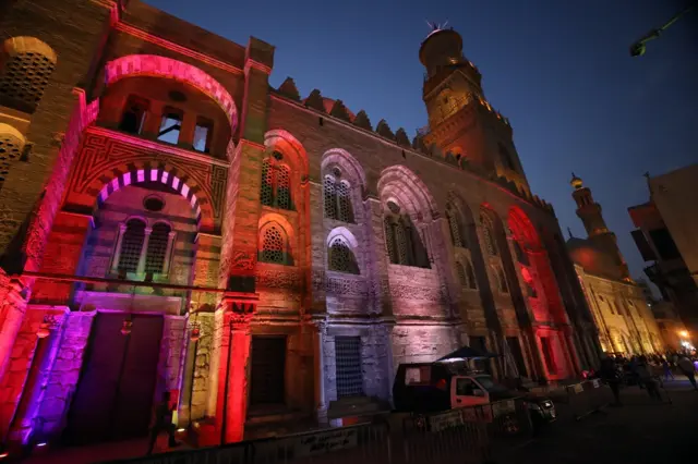 A general view of the complex of Sultan Qalaun in the historical street of Elmoez Lideen Ella in Old Cairo, Egypt, 27 September 2021, as the world marks the United Nations (UN) World Tourism Day.