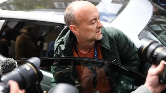 Dominic Cummings is seen leaving his house on 24 May 2020