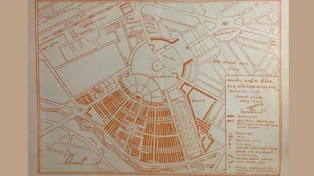 गुजरात: एक प्रस्तावना - स्मृतिग्रंथात काँग्रेसच्या भावनगर अधिवेशनाचा छापील नकाशा