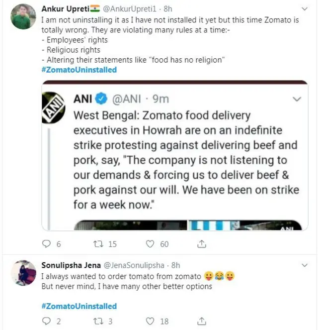 ஜொமோட்டோ நிறுவனம் மீண்டும் சர்ச்சையில் சிக்கியது - போராட்டத்தில் குதித்த ஊழியர்கள்