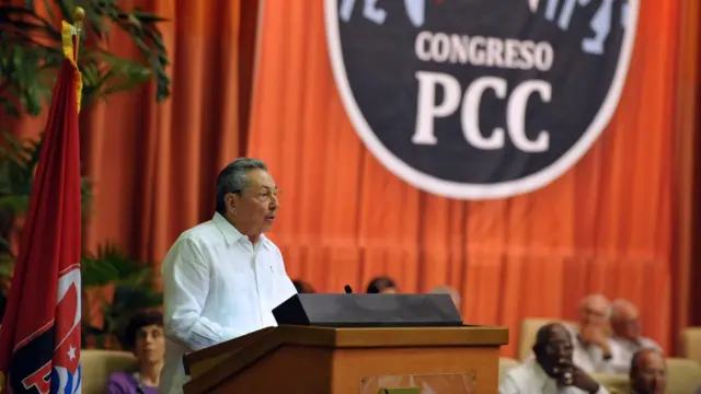 Raúl Castro en el Congreso del PCC.