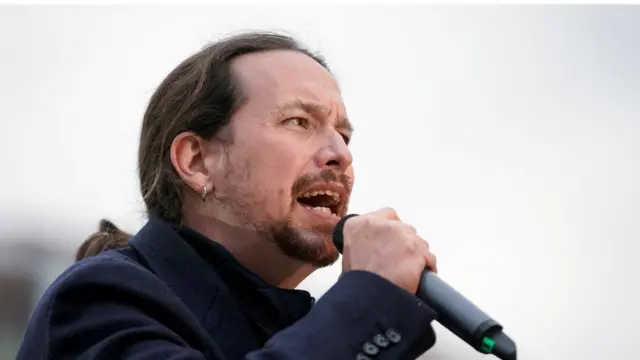 Pablo Iglesias durante un acto de campaña para las elecciones de Madrid