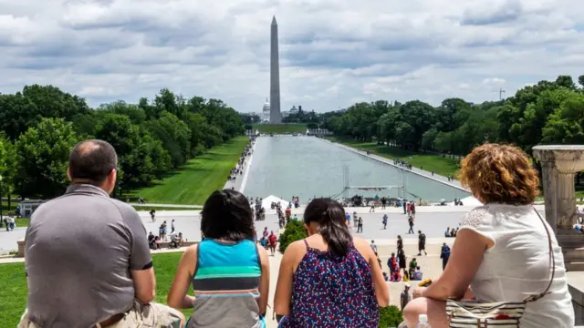 Vista desde la escalinata del Lincoln Memorial.