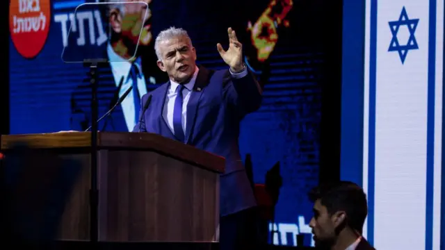 El primer ministro de Israel, Yair Lapid, en un discurso