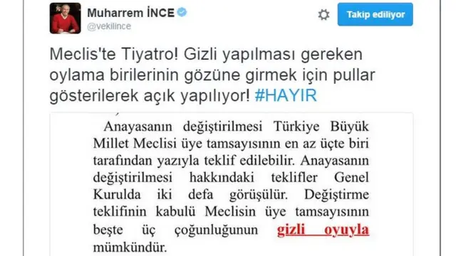 Muharrem İnce twit