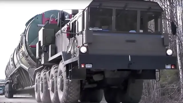 Кадр видеозаписи испытаний МБР "Сармат"