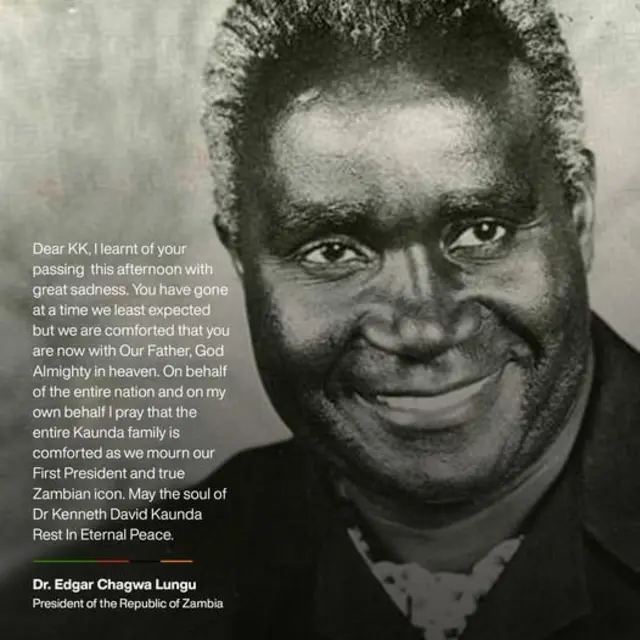 "Kenneth Kaunda dead": [Death of Kenneth David Buchizya Kaunda, Zambia first president]