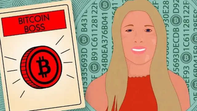 Dibujo de joven con sigo de bitcoin.