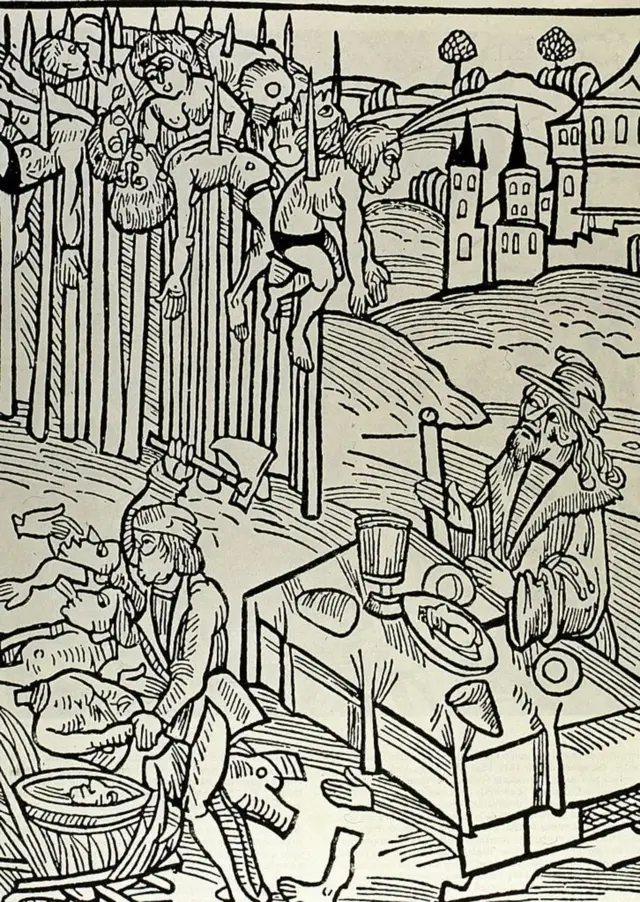 శత్రువులను ఈటెలకు గుచ్చడం