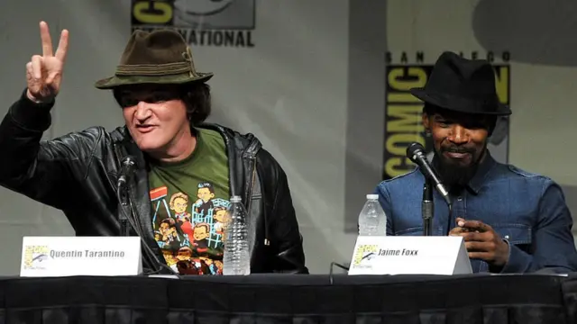 Тарантино и исполнитель роли Джанго Джейми Фокс