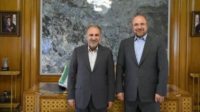 محمدباقر قالیباف (راست) و محمدعلی نجفی (چپ)