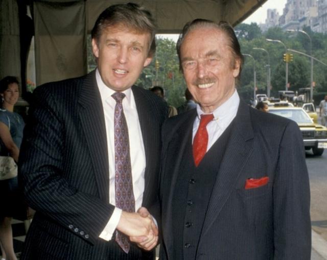 Donald Trump and his father Fred Trump pictured in July 1988 at The Plaza Hotel in New York City