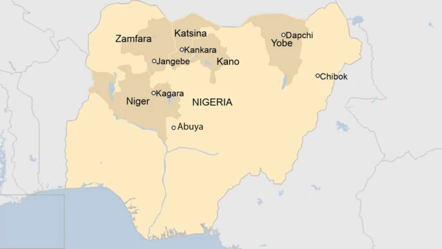 En este mapa se ve dónde ocurrieron los secuestros masivos de estudiantes.