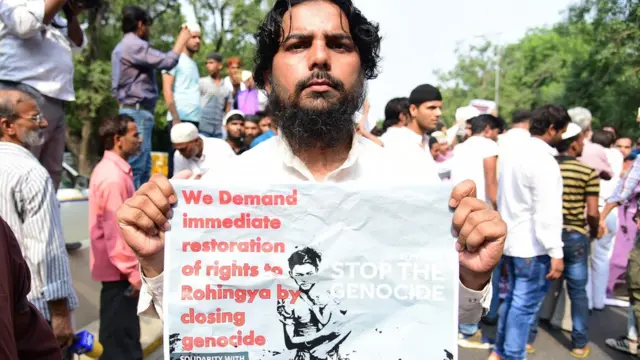 रोहिंग्या के समर्थन में प्रदर्शन