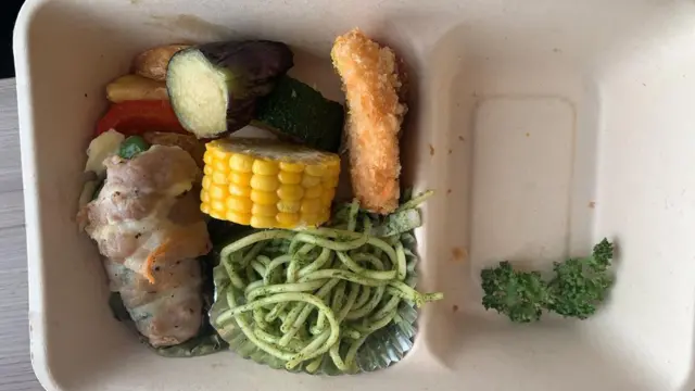 Takeaway food in a container