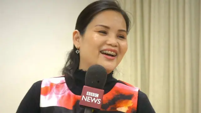 Chị Vũ Thị Ngọc trong buổi phỏng vấn với BBC hôm 12/1