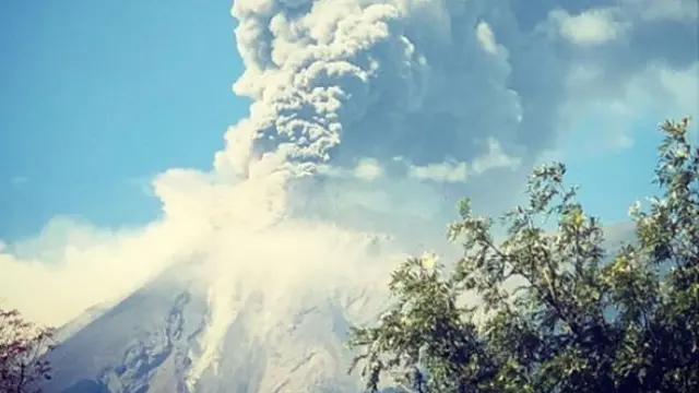 A volcano erupts in Antigua, Guatemala