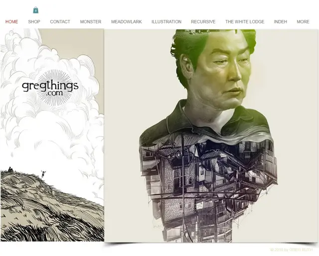 그레그 루스의 홈페이지. 15일 현재 봉 감독이 사인한 해당 작품은 품절로 나온다