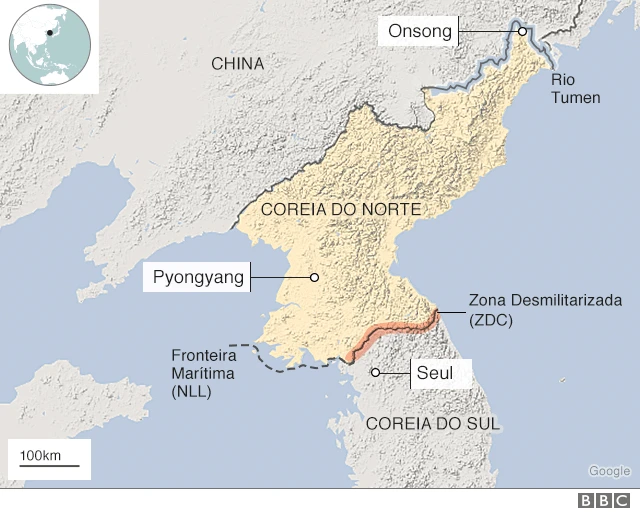 Mapa da Coreia