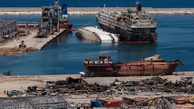 مرفأ بيروت بعد الانفجار