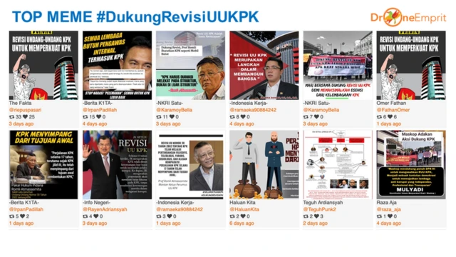 Contoh meme yang mendukung revisi UU KPK.