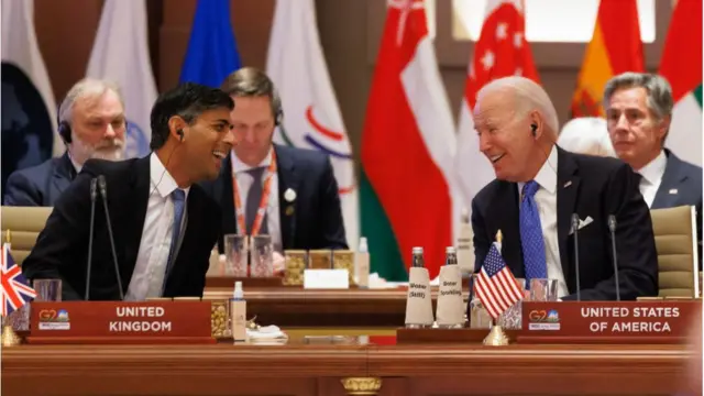 İngiltere Başbakanı Sunak ve ABD Başkanı Biden