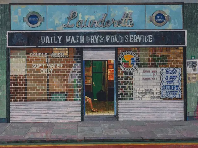 مغسلة ملابس، طريق بين جونسون، شرقي لندن عام 1983