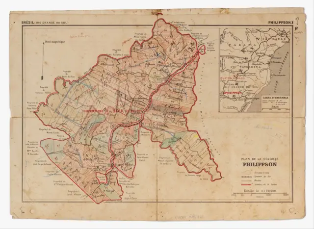  2.	Mapa da colônia, com a demarcação dos lotes