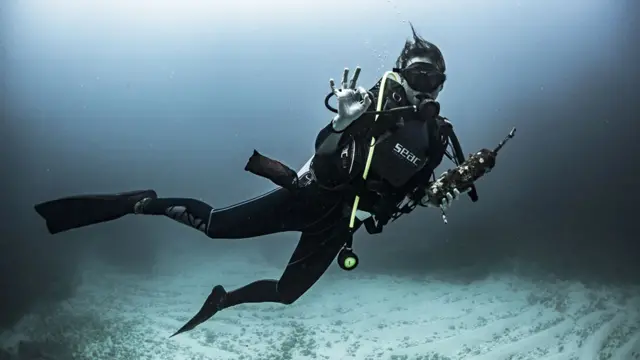 Ilena Zanella buceando