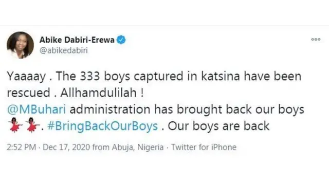 Àwọn akẹ́kọ̀ọ́ 333 tí gba ìtúsílẹ̀ lọ́wọ́ àwọnb ajínígbé