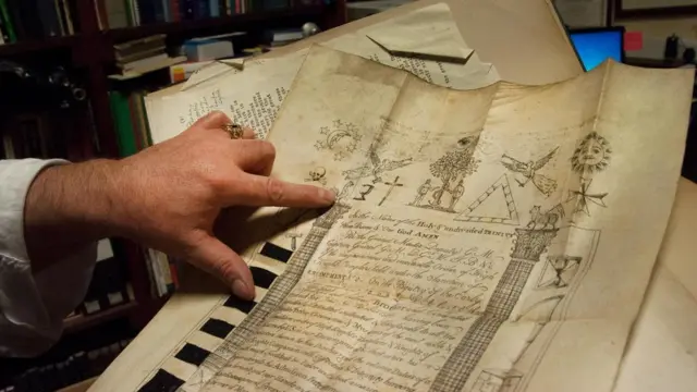 Масонські символи на одному з багатьох історичних документів