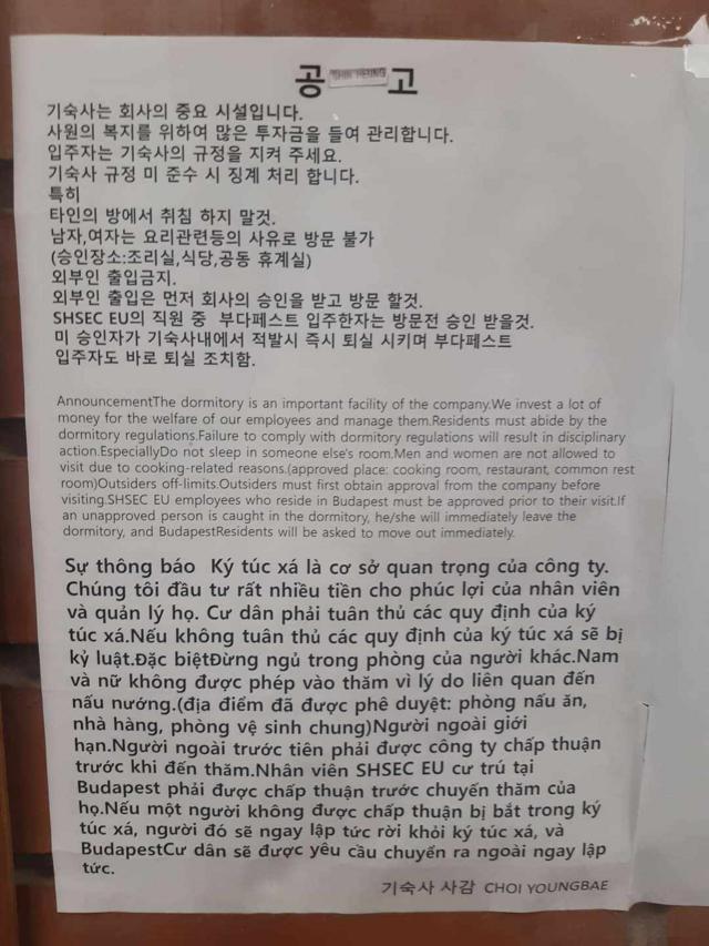 Notice in Vietnamese