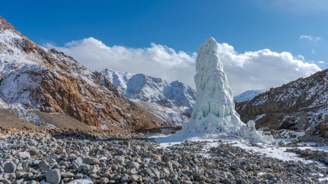 Ice stupas 2025 of the himalaya