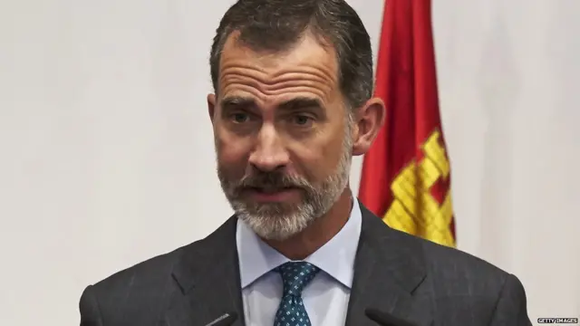 King Felipe VI of Spain attends the opening of the Scholar University College year at the Salamanca University