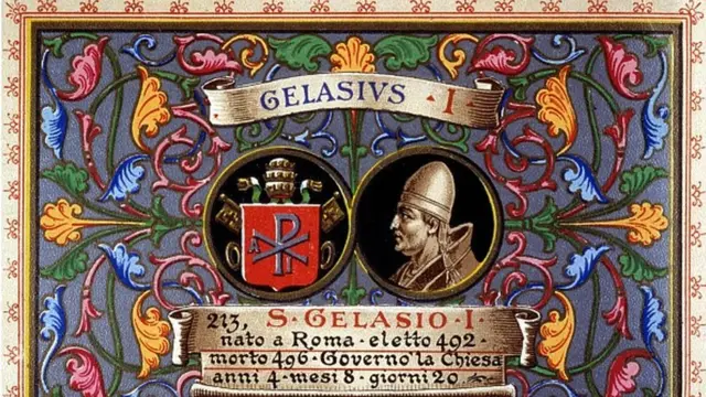 Gravura com imagem do papa Gelásio